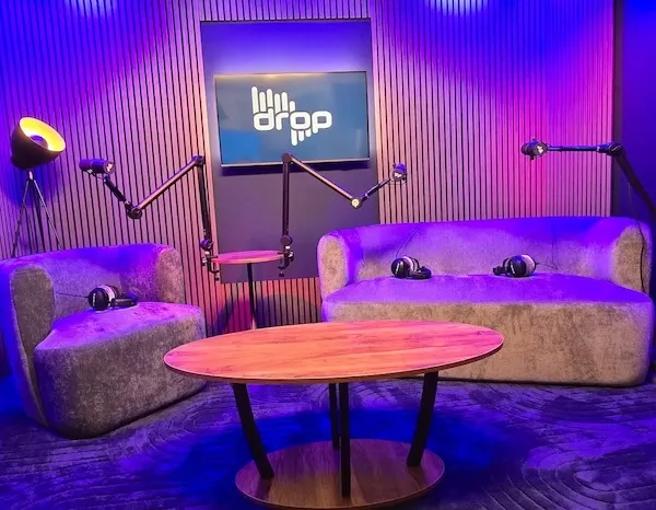 Guitars and drums in drop tuning inside a professional rehearsal studio